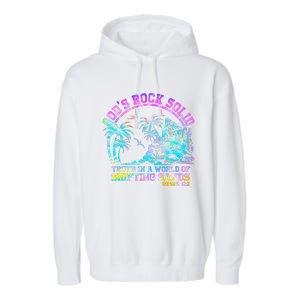 GodS Rock Solid Breaker Rock Beach Vbs 2024 Christian Garment-Dyed Fleece Hoodie