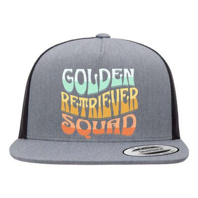 Golden Retriever Squad Vintage Golden Dog Breed Lovers Flat Bill Trucker Hat