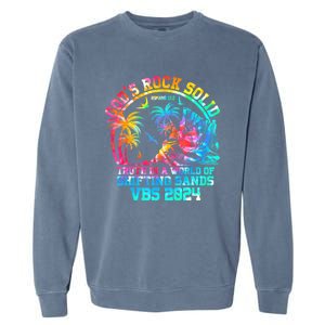 Gods Rock Solid Breaker Rock Beach Vbs 2024 Christian Gift Garment-Dyed Sweatshirt