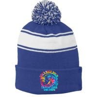 Gods Rock Solid Breaker Rock Beach Vbs 2024 Christian Gift Stripe Pom Pom Beanie