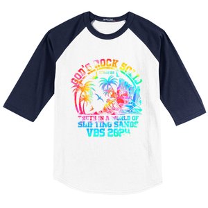 Gods Rock Solid Breaker Rock Beach Vbs 2024 Christian Gift Baseball Sleeve Shirt