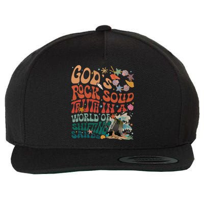 Gods Rock Solid Truth In A World Vbs 2024 Breaker Rock Beach Gift Wool Snapback Cap