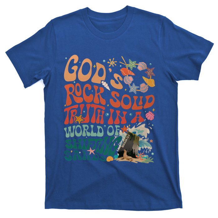 Gods Rock Solid Truth In A World Vbs 2024 Breaker Rock Beach Gift T-Shirt