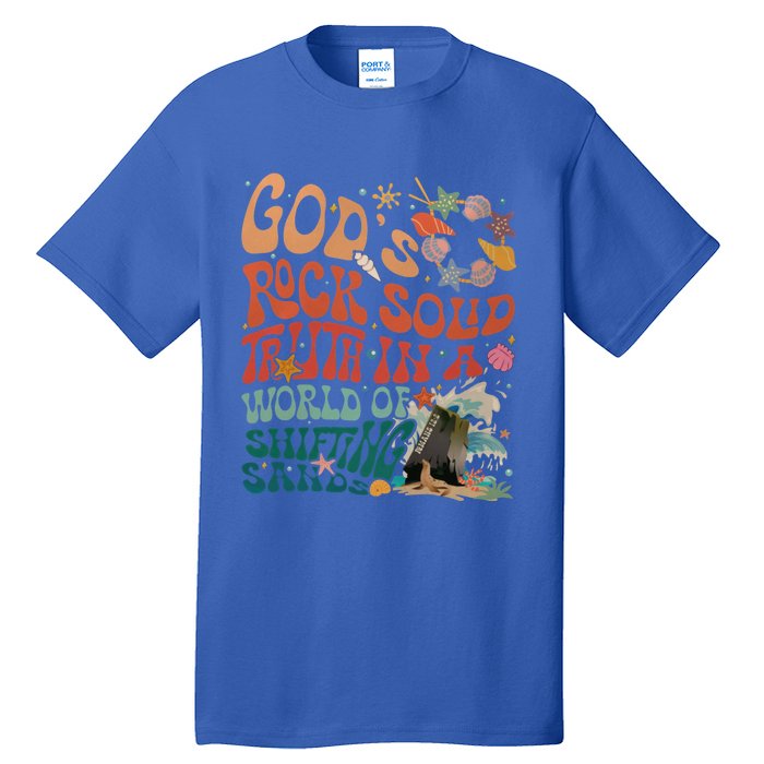 Gods Rock Solid Truth In A World Vbs 2024 Breaker Rock Beach Gift Tall T-Shirt