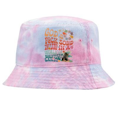 Gods Rock Solid Truth In A World Vbs 2024 Breaker Rock Beach Gift Tie-Dyed Bucket Hat