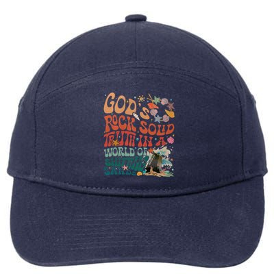 Gods Rock Solid Truth In A World Vbs 2024 Breaker Rock Beach Gift 7-Panel Snapback Hat