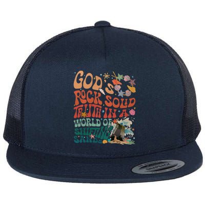 Gods Rock Solid Truth In A World Vbs 2024 Breaker Rock Beach Gift Flat Bill Trucker Hat