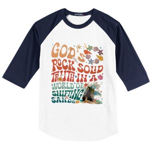 Gods Rock Solid Truth In A World Vbs 2024 Breaker Rock Beach Gift Baseball Sleeve Shirt