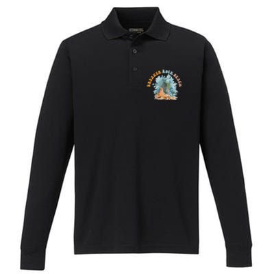 GodS Rock Solid Breaker Rock Beach Vbs 2024 Christian Gift Performance Long Sleeve Polo