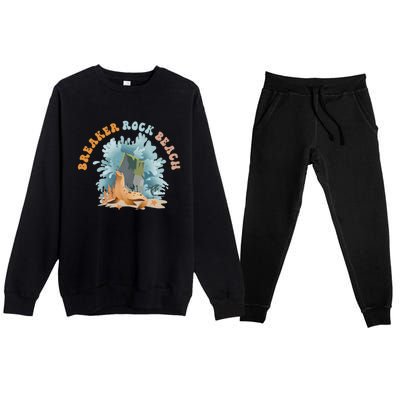 GodS Rock Solid Breaker Rock Beach Vbs 2024 Christian Gift Premium Crewneck Sweatsuit Set