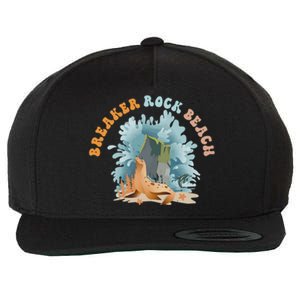 GodS Rock Solid Breaker Rock Beach Vbs 2024 Christian Gift Wool Snapback Cap