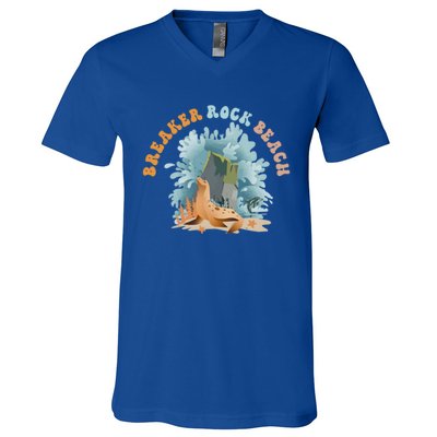 GodS Rock Solid Breaker Rock Beach Vbs 2024 Christian Gift V-Neck T-Shirt