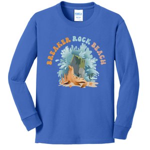 GodS Rock Solid Breaker Rock Beach Vbs 2024 Christian Gift Kids Long Sleeve Shirt