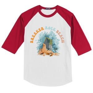 GodS Rock Solid Breaker Rock Beach Vbs 2024 Christian Gift Kids Colorblock Raglan Jersey