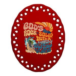 GodS Rock Solid Truth Vacation Bible School Vbs 2024 Gift Ceramic Oval Ornament