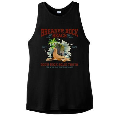 GodS Rock Solid Beach Vbs 2024 Retro Breaker Rock Beach Gift Ladies PosiCharge Tri-Blend Wicking Tank