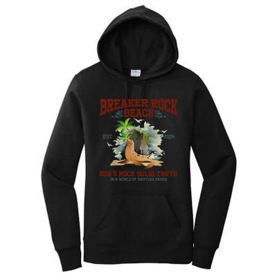 GodS Rock Solid Beach Vbs 2024 Retro Breaker Rock Beach Gift Women's Pullover Hoodie