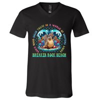 Gods Rock Solid Truth In A World Breaker Rock Beach Vbs 2024 Gift V-Neck T-Shirt