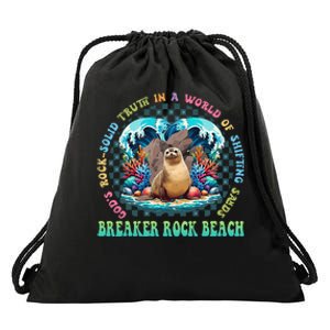 Gods Rock Solid Truth In A World Breaker Rock Beach Vbs 2024 Gift Drawstring Bag