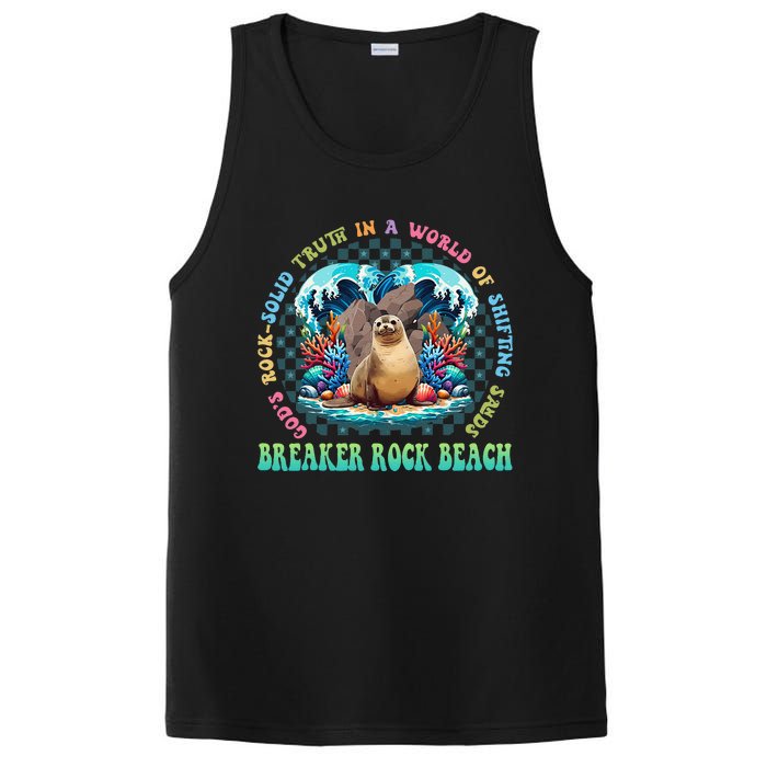 Gods Rock Solid Truth In A World Breaker Rock Beach Vbs 2024 Gift PosiCharge Competitor Tank