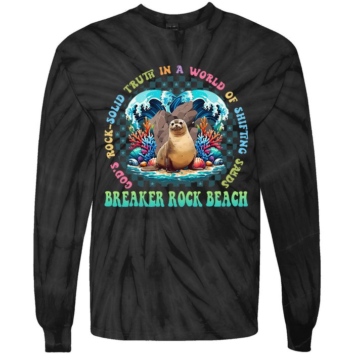 Gods Rock Solid Truth In A World Breaker Rock Beach Vbs 2024 Gift Tie-Dye Long Sleeve Shirt