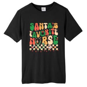 Groovy Retro SantaS Favorite Nurse Christmas Rn New Nurse Meaningful Gift Tall Fusion ChromaSoft Performance T-Shirt