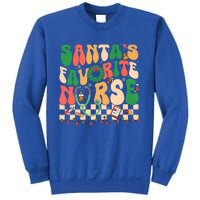 Groovy Retro SantaS Favorite Nurse Christmas Rn New Nurse Meaningful Gift Sweatshirt