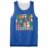 Groovy Retro SantaS Favorite Nurse Christmas Rn New Nurse Meaningful Gift Mesh Reversible Basketball Jersey Tank