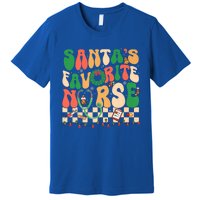 Groovy Retro SantaS Favorite Nurse Christmas Rn New Nurse Meaningful Gift Premium T-Shirt