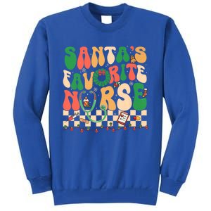 Groovy Retro SantaS Favorite Nurse Christmas Rn New Nurse Meaningful Gift Tall Sweatshirt