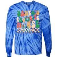 Groovy Retro SantaS Favorite Nurse Christmas Rn New Nurse Meaningful Gift Tie-Dye Long Sleeve Shirt