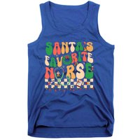 Groovy Retro SantaS Favorite Nurse Christmas Rn New Nurse Meaningful Gift Tank Top