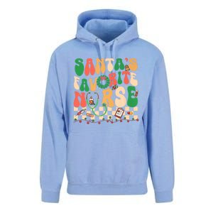 Groovy Retro SantaS Favorite Nurse Christmas Rn New Nurse Meaningful Gift Unisex Surf Hoodie