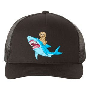 Goldendoodle Riding Shark Yupoong Adult 5-Panel Trucker Hat