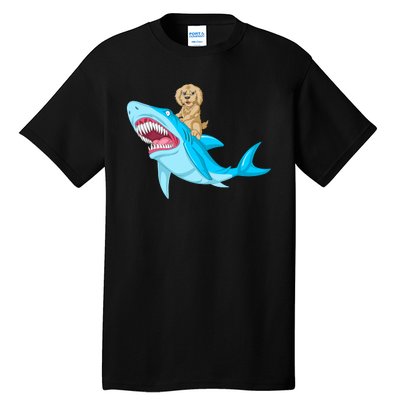 Goldendoodle Riding Shark Tall T-Shirt