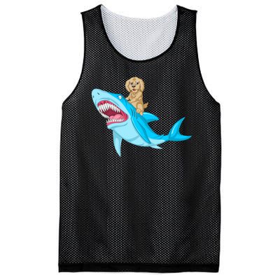 Goldendoodle Riding Shark Mesh Reversible Basketball Jersey Tank