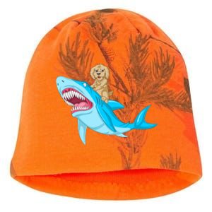 Goldendoodle Riding Shark Kati - Camo Knit Beanie