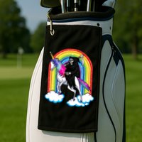 Grim Reaper Skull Riding An Unicorn Death Unicorn Halloween Gift Golf Towel