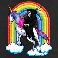 Grim Reaper Skull Riding An Unicorn Death Unicorn Halloween Gift Golf Towel