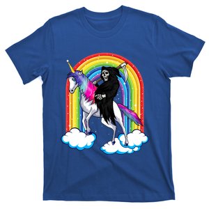 Grim Reaper Skull Riding An Unicorn Death Unicorn Halloween Gift T-Shirt