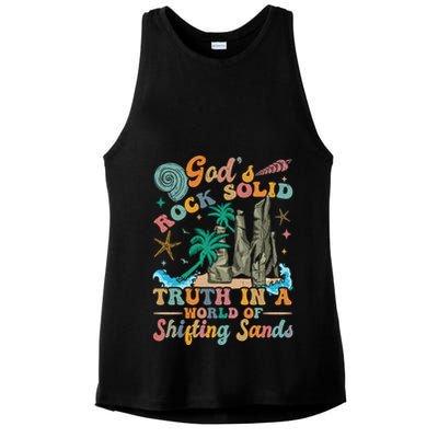 GodS Rocks Solid Breaker Rock Beach Vbs 2025 Christian Gift Ladies PosiCharge Tri-Blend Wicking Tank