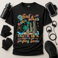 GodS Rocks Solid Breaker Rock Beach Vbs 2025 Christian Gift Cooling Performance Crew T-Shirt