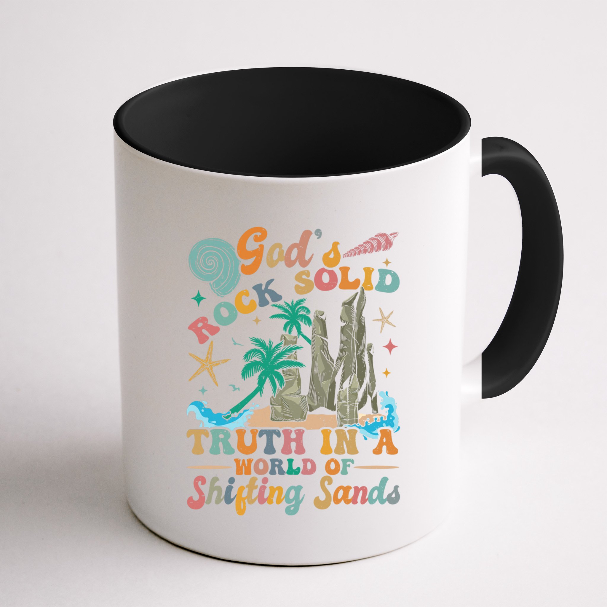 GodS Rocks Solid Breaker Rock Beach Vbs 2025 Christian Gift Mug