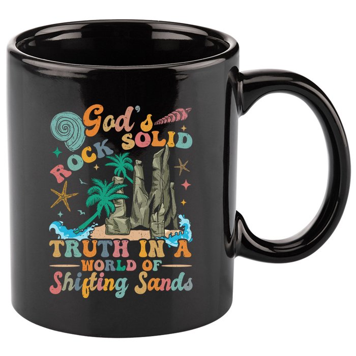 GodS Rocks Solid Breaker Rock Beach Vbs 2025 Christian Gift 11oz C Handle Ceramic Mug