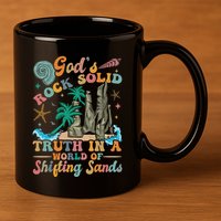 GodS Rocks Solid Breaker Rock Beach Vbs 2025 Christian Gift 11oz C Handle Ceramic Mug