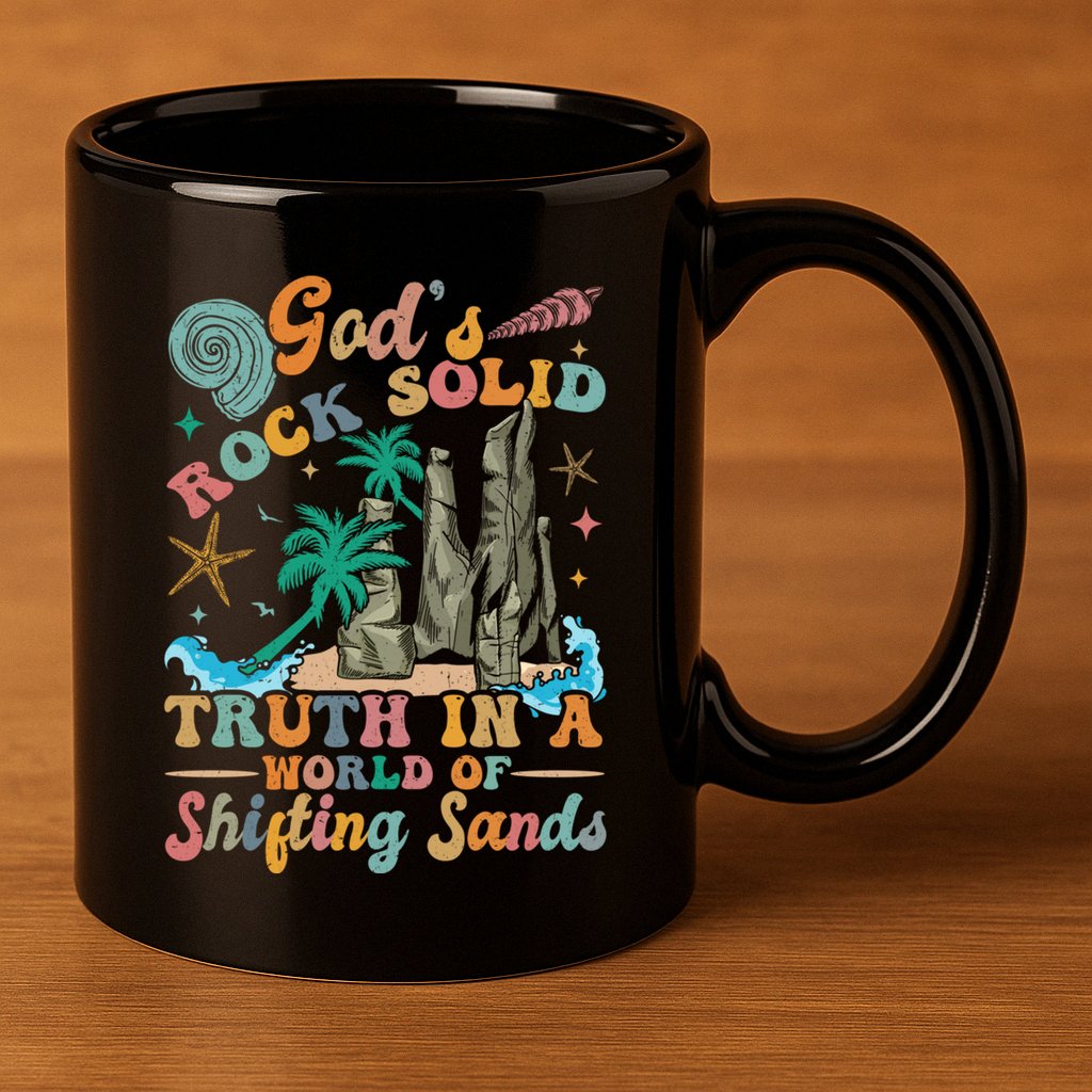 GodS Rocks Solid Breaker Rock Beach Vbs 2025 Christian Gift 11oz C Handle Ceramic Mug