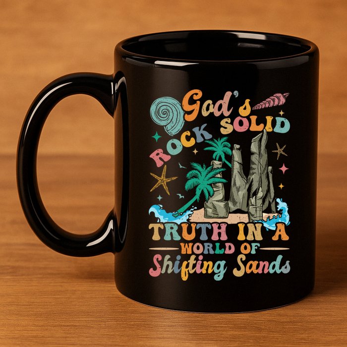 GodS Rocks Solid Breaker Rock Beach Vbs 2025 Christian Gift 11oz C Handle Ceramic Mug