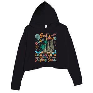 GodS Rocks Solid Breaker Rock Beach Vbs 2025 Christian Gift Crop Fleece Hoodie