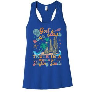 GodS Rocks Solid Breaker Rock Beach Vbs 2025 Christian Gift Women's Racerback Tank