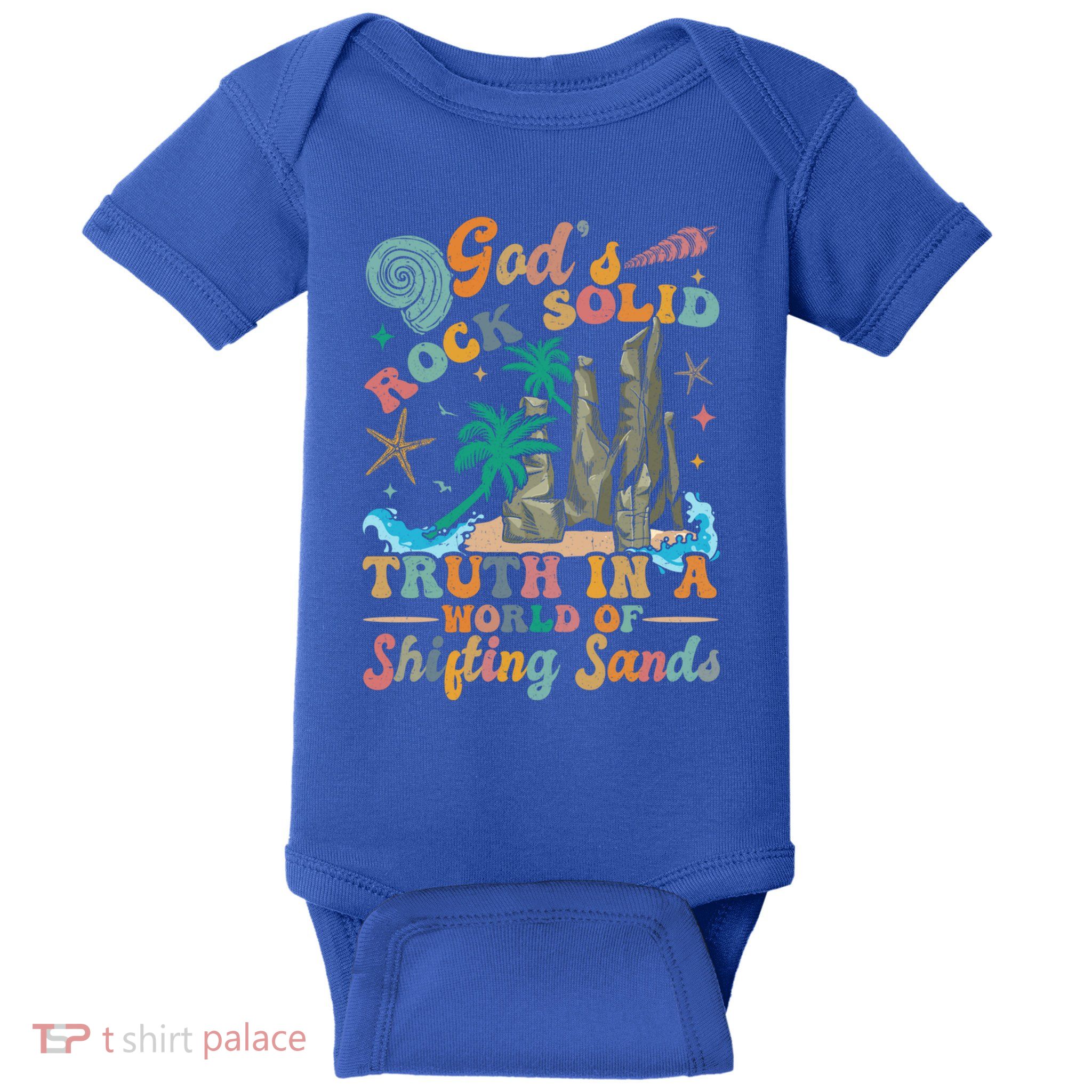 GodS Rocks Solid Breaker Rock Beach Vbs 2025 Christian Gift Baby Bodysuit
